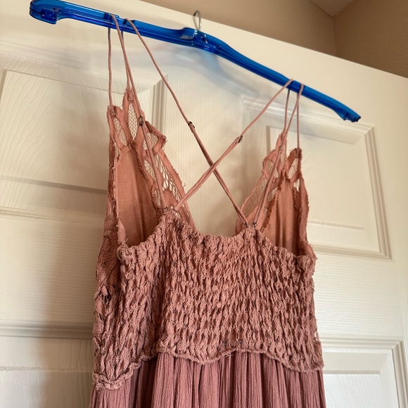 FP One Free People Adella Maxi Slip Dress Dusty Rose Pink - Picture 10 of 15